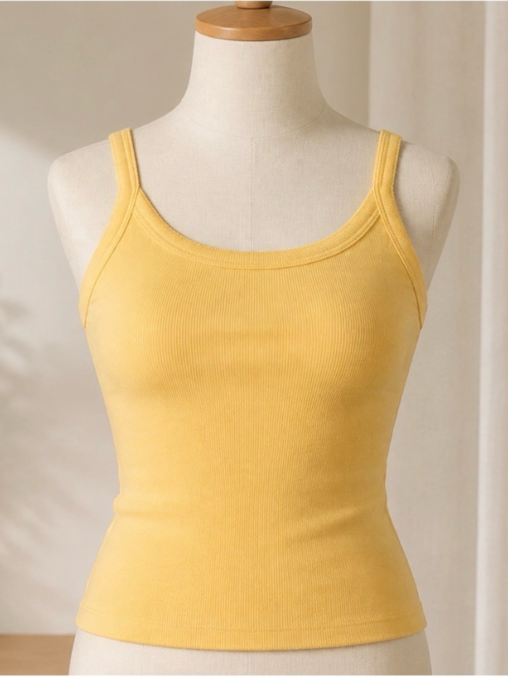 Old Navy Yellow Ribbed Tank Top — Lightweight Scoop Neck